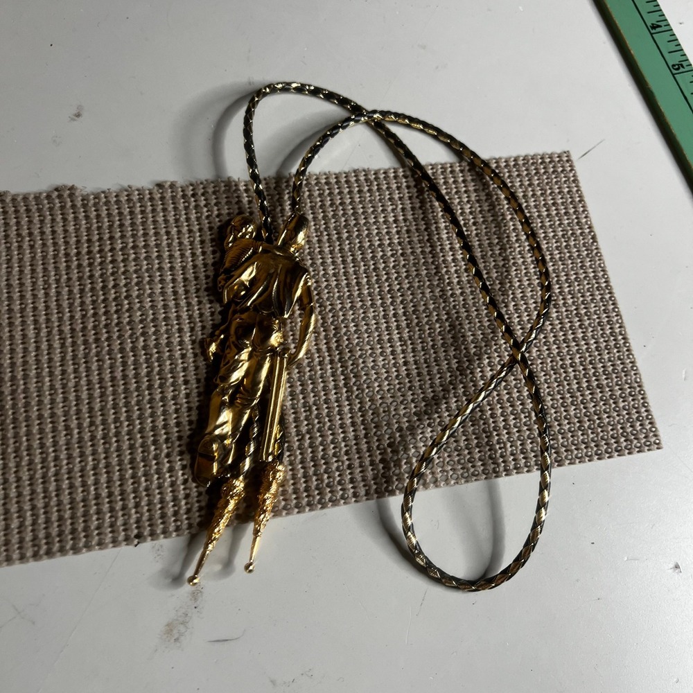 Vintage Al Bahr Shrine Ken Gentle Potentate 2003 Bolo Tie Gold Tone Fraternal